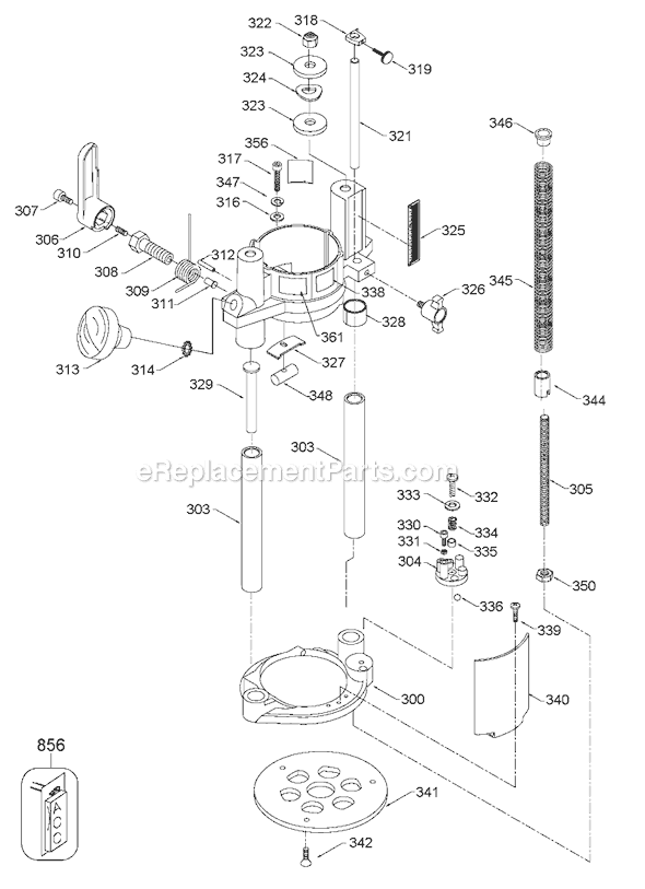 Page A Diagram and Parts List for 694 Type 8 Porter Cable Router